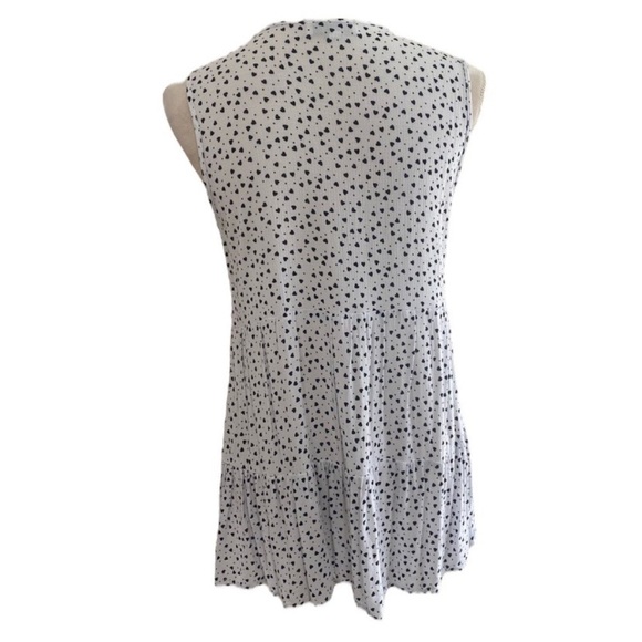 Rachel Zoe white and black heart sleeveless ruffle hem top Size S - Picture 7 of 7